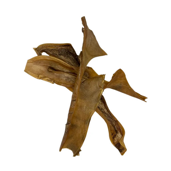 Three Hilltop Pet Food Beef Skin Chews are stacked against a white background.