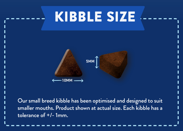 Hilltop Superfood 65 Small Bite kibble, 10mm x 5mm, is perfect for grain-free small breed dog diets.