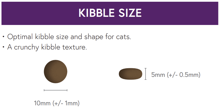 Illustration of 10mm round brown Hilltop Pet Food kibble for Hilltop Connoisseur Cat Food Adult - Turkey & Chicken.