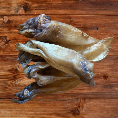 5 buffalo ears on a wooden surface
