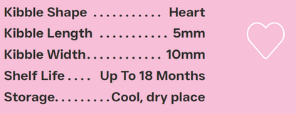 Hilltop Science Plus Cat Foos Skin and Coat Care - Product information card with kibble specifications on a pink background