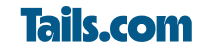 Tails.com logo in bold blue text on a light grey background.