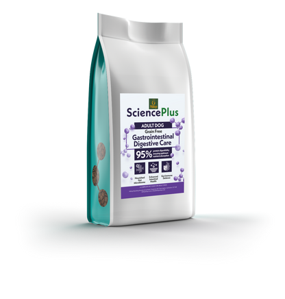 A bag of Hilltop Science Plus Gastrointestinal Digestive Care dog food from Hilltop Pet Food.