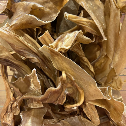 Close up Photo of a large bundle of Goat Skin pieces 