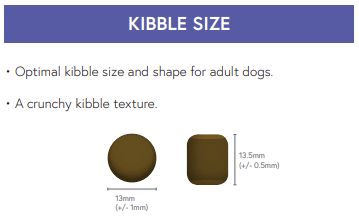 Hilltop Super Premium Adult Dog Food features two brown kibbles for adult dogs’ digestive health: 13x13.5mm round & square.