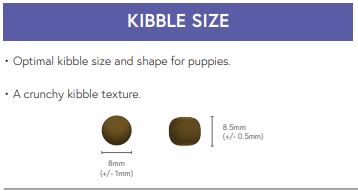 Hilltop Super Premium Puppy Dog Food, Chicken & Rice, features two 8mm kibbles for a crunchy, high-protein bite.